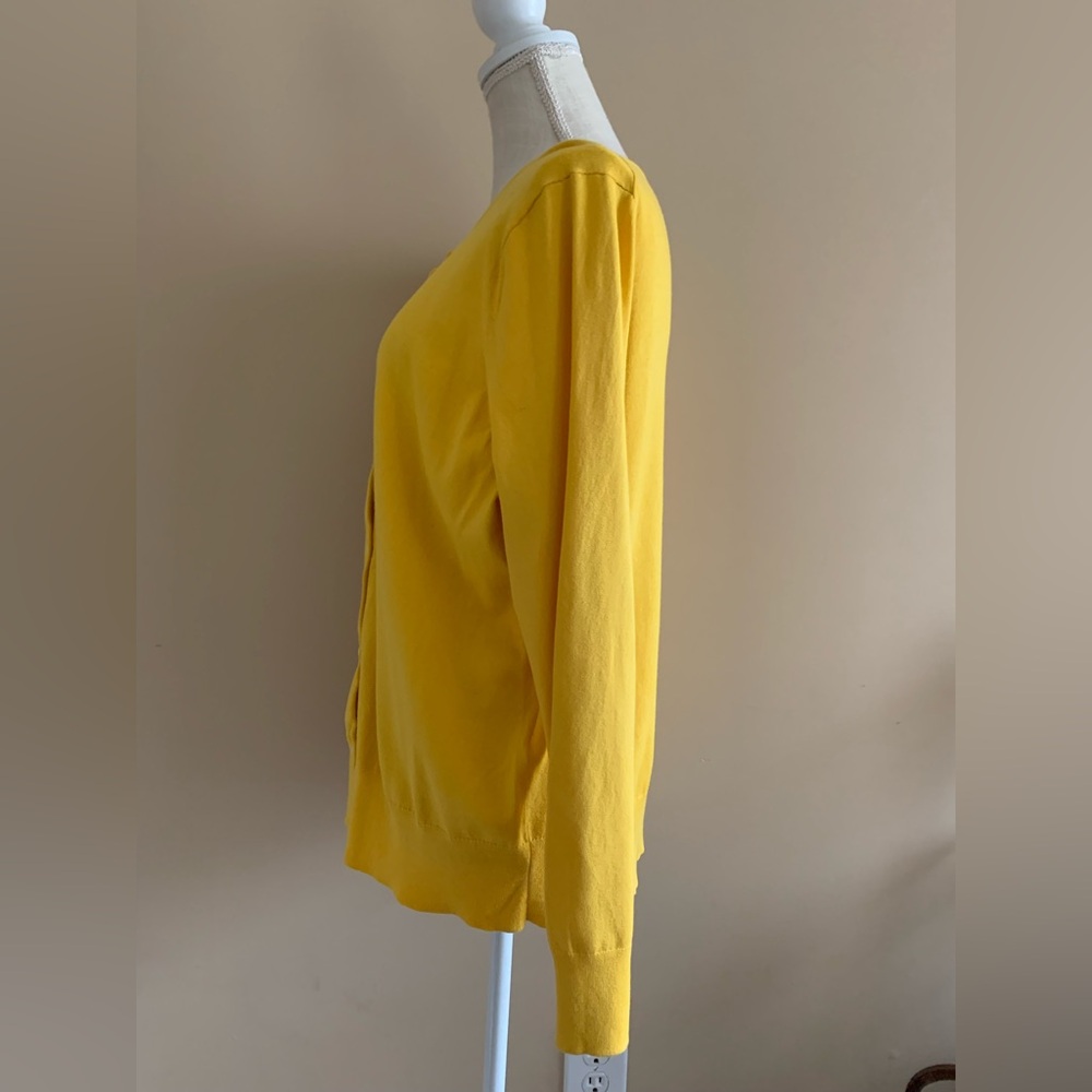 Lands End Yellow Button Cardigan - Picture 6 of 8